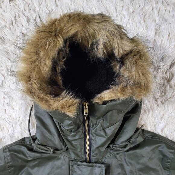 J. Crew Women’s Perfect Parka Army Green Waterproof Hooded Jacket Coat - Picture 5 of 16